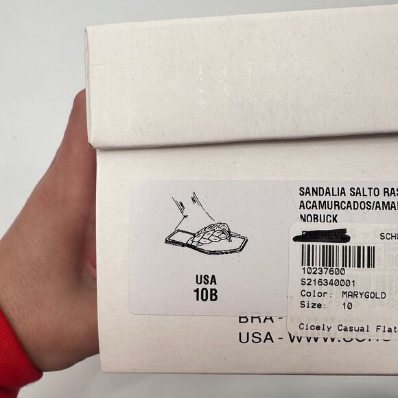 SCHUTZ Evereve New in Box Cicely Braided Flat Sandal in Marigold Yellow // 10 - Picture 9 of 10